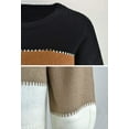 thumbnail image 6 of Women's Sweaters Casual Long Sleeve Crewneck Color Block Patchwork Pullover Knit Sweater Tops, 6 of 7