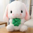 thumbnail image 2 of Sitting Rib eared Rabbit, Easter White Rabbit stuffed rabbit animals and carrots Soft cute realistic long ear standing plush toys (8.6 inches/22 centimeters) N01, 2 of 5