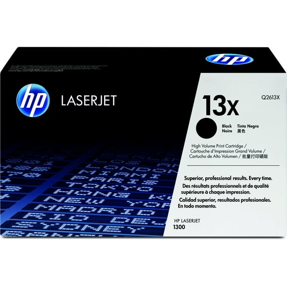 HP 13X High Yield Black Original LaserJet Toner Cartridge, ~4,000 pages, Q2613X