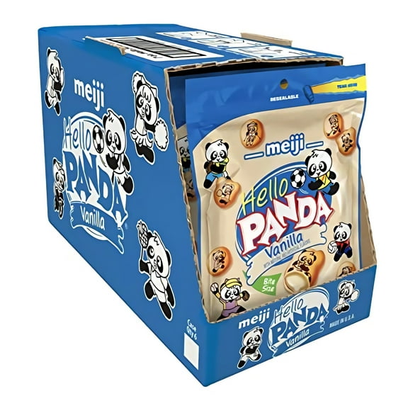 Meiji Hello Panda Cookies, Vanilla Creme Filled - 7 Oz, Pack Of 6