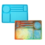 SEARCHI Epoxy Resin Mold Makeup Rolling Tray, Cosmetic Silicone Mold Epoxy Storage Tray Letter Resin Molds Kit for DIY Decorative Jewerly Tool Grafts Gifts Serving Plate