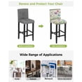 thumbnail image 3 of Spring Flowers Bar Stool Covers Set of 2, Retro Boho Botanical Florals Butterfly Stretch Washable Bar Chair Covers with Backs, Removable Pub Counter Height Chair Cover for Kitchen Dining Room Cafe, 3 of 7