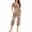 Brown, variant on 2 Pieces Capri Pajamas Short Sleeve Pjs Sets Pleated Top Capri Pants Sleepwear Home Clothes for Women's S-3XL