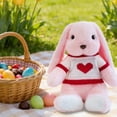 thumbnail image 4 of Free Express Easter Bunny Plush Stuffed Animal with Removable Heart Knit Sweater Soft Fluffy Rabbit Toy for Spring Home Decor Easter Gift and Playtime, 4 of 7