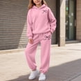 thumbnail image 2 of 7-8 Years Child Baby Girl Outfits Toddler Fall Winter Pajama Set Clothes Cute Long Sleeve Sweatshirt Tops Pants Set Infant 2Pcs Clothing Girls Hooded Sweatshirt And Sweatpants, 2 of 6