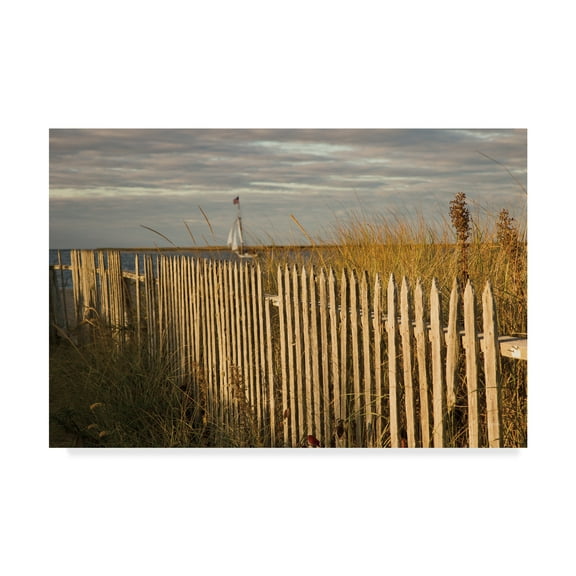 Trademark Fine Art 'Along the Beach Fence I' Canvas Art by Aledanda