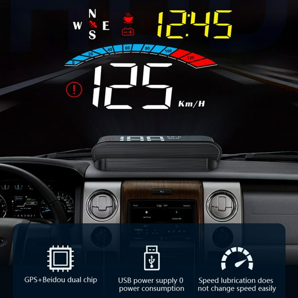 Compteur de vitesse GPS numérique Hud Mph / Km Avertissement de survitesse  pour moto de voiture