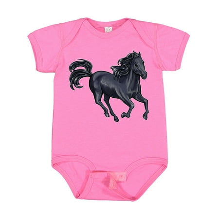 

Inktastic Beautiful Galloping Black Horse Gift Baby Boy or Baby Girl Bodysuit