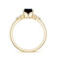 thumbnail image 3 of Oval Cut Black Onyx Side Stone Engagement Ring with Moissanite in Sterling Silver/ Yellow Gold Plated Trilogy Promise Wedding Band Ring July Birthstone, Birthday, Anniversary Jewelry, Ring Size 5, 3 of 8