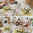 thumbnail image 5 of 2.7'x5' Area Rugs, Yellow Tulip Indoor Outdoor Area Rug for Living Room Bedroom, Vintage Spring Floral Retro Art Butterfly Wooden Washable Bathroom Rugs Kitchen Floor Carpet Mats Home Decor Aesthetic, 5 of 8