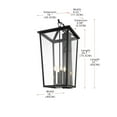 thumbnail image 2 of Elegant Lighting Frankford 16 Inch Outdoor Wall Sconce In Black, 2 of 8
