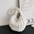 thumbnail image 1 of Bolso acolchado de algodón Bolso de hombro a cuadros acolchado de nailon informal para ir de compras (blanco), 1 of 9