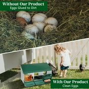 Ktaxon 3-Room Poultry Feeder Chicken Feeder Automatic Chicken Nesting Boxes for Laying Eggs, Galvanized Steel Hen Nesting Box,Green