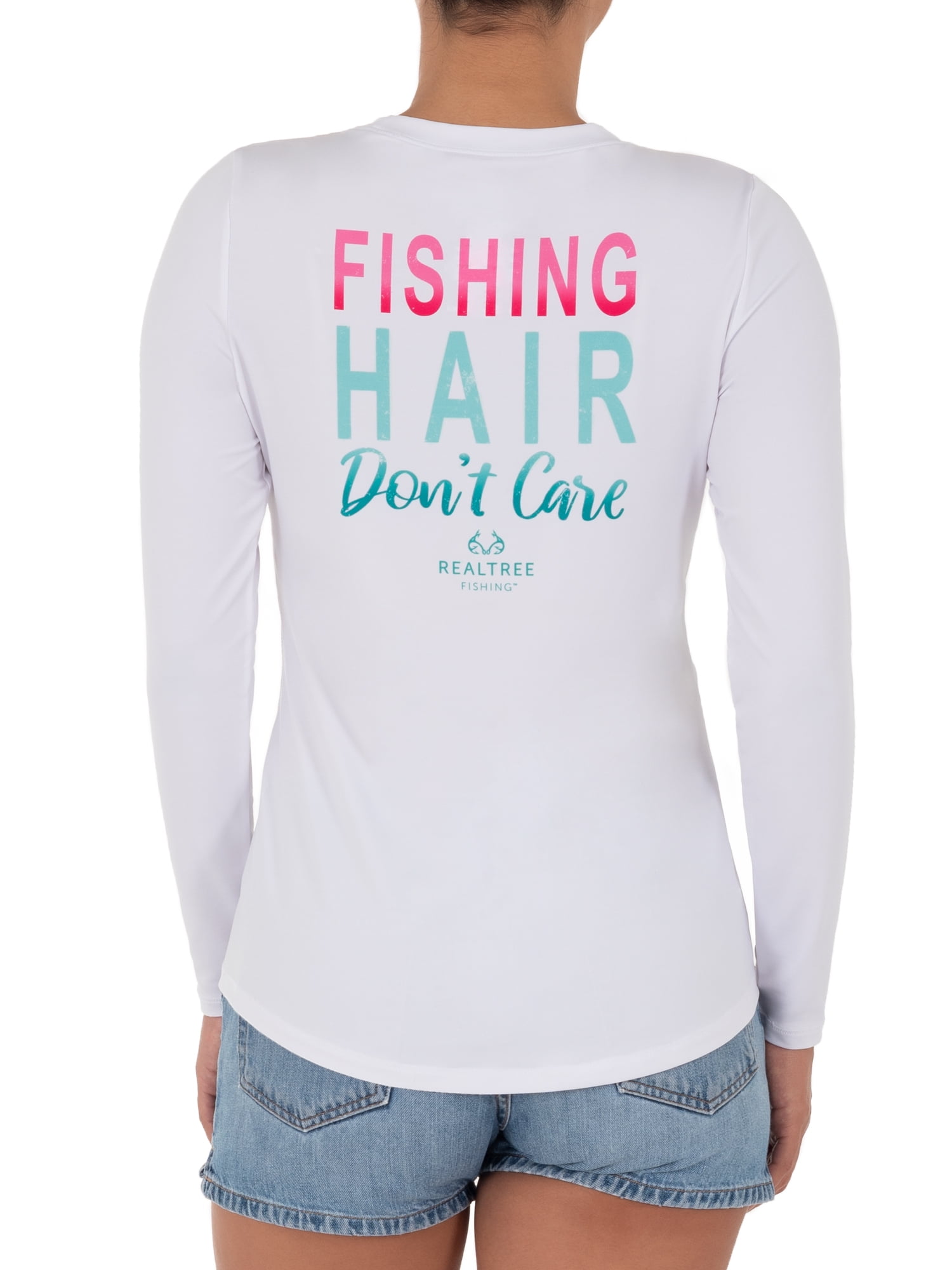 Women's Realtree Long Sleeve Performance Fishing Tee - I'm a Reel Catch  Graphic - M 