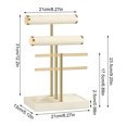 thumbnail image 3 of 3 Tier Bracelet Holder Display - Detachable T Bar Beige Velvet Bracelet Holder, Jewelry Holder Organizer for Bracelet, Necklace, Earrings, Rings, 3 of 7