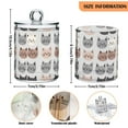 thumbnail image 5 of Yayeee 4 Pack Qtip Holder Bathroom Cotton Swab Canister with Lid Clear Dispenser Set, Gray Cat Pattern, 5 of 6