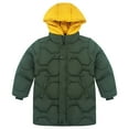 thumbnail image 4 of Otqutp Windproof Warm Winter Coat for Boys Zip Up Button Quilted Padded Long Puffer Jacket Teen Cold Weather Proof Outerwear, 4 of 9