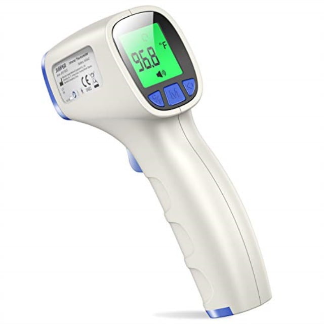 baby thermometer non contact thermometer for forehead and object surface measurement with instant reading and fever warning for kids and adults (sky blue)