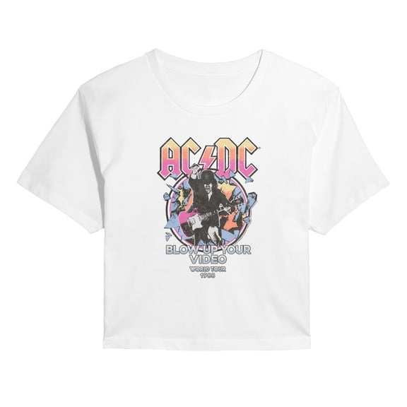 AC/DC - Blow Up - Juniors Cropped Graphic T-Shirt