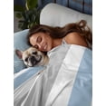 thumbnail image 3 of Light Blue Grey Stripe Twim XL Size Flat Sheet, Wrinkleproof & Fadeproof Cooling Flat Bed Sheet Only, Modern Farmhouse Vertical Striped Breathable Soft Bedding Top Sheets 66 x 102 Inches, 3 of 8