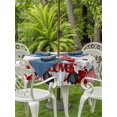 thumbnail image 2 of Outdoor Tablecloth with Umbrella Hole and Zipper, Valentines Round Table Cloth 60 Inch Waterproof Tablecloth, Pink Red Love Heart Gnomes Eucalyptus Vintage Picnic Table Cover for Patio Camping, 2 of 7