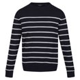 thumbnail image 1 of Regatta - Jersey Cautley de Rayas de Punto para Hombre (Marino, Gris Plateado), 1 of 6