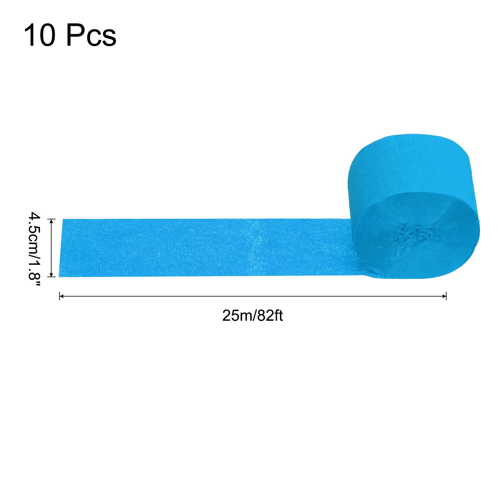 Unique Bargains 10Pcs Crepe Paper Streamers for Party Sky Blue 1.8in x 82ft