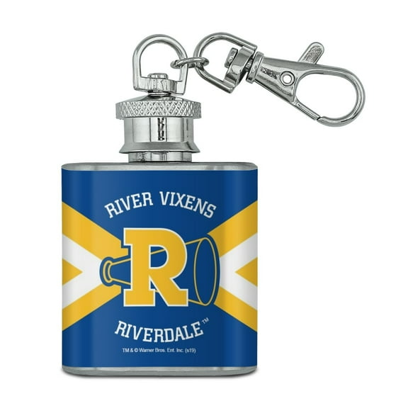 Riverdale River Vixens Cheer Logo Stainless Steel 1oz Mini Flask Key Chain