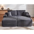 thumbnail image 4 of Leumius 69" Oversized Double Chaise Lounge Sofa Bed,L-Shape Chaise with R-Shape Chaise with Deep Seat for Living Room,No Assembly Required,Gray, 4 of 13