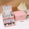 thumbnail image 3 of Jewelry Box,3 Drawer Jewelry Holder Organizer, Jewelry Boxes & Organizers with Earring Organizer, Jewelry Holder Box, Pink Jewelry Organizer Box for Jewelry Storage, Birthday Gifts for Mom, 3 of 6