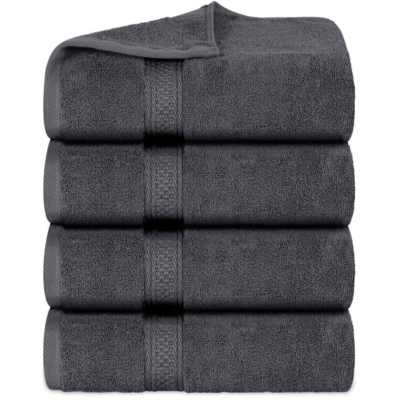 Utopia Towels 4 Pack Bath Towels Set, 100% Ring Spun Cotton, Soft and Highly Absorbent Wash Towels for Body and Showering – Perfect for Daily Use (27 x 54 Inches)(Grey)