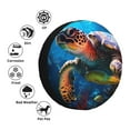 thumbnail image 4 of Sikiie Ice Blue Ocean Sea Turtle PVC Leather Spare Tire Wheel Cover Spare Tire Cover, for Car Truck SUV Camper Trailer Universal Fit(14-17in)-17 inch, 4 of 6