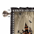 thumbnail image 7 of Halloween Valances for Windows Pumpkin Cat Bat Window Curtain Rod Pocket Haunted House Cobweb Plaid Holiday Window Treatment Decor Valances for Kitchen Living Room Bedroom 42x12in, 7 of 7