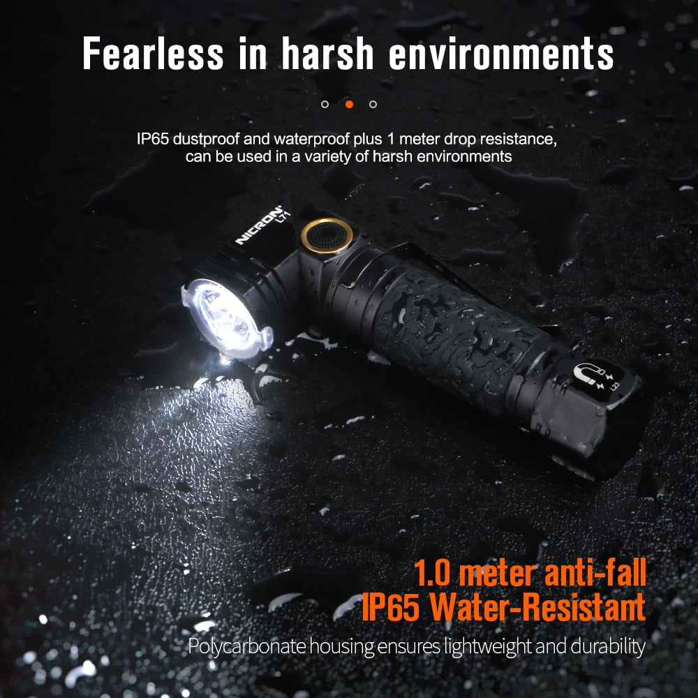 NICRON L71 Flashlight, 1800 High Lumens Super Bright Rechargeable Flashlight for Outdoor Camping Emergency