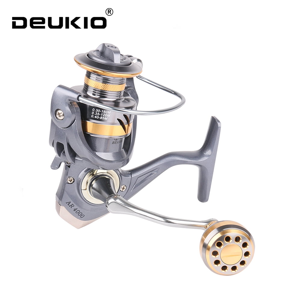 DEUKIO Spinning Fishing Reel AR2000-7000 Speed Ratio 5.2:1 Bearing 2BB Metal Spool Foldable Rocker Arm Fishing Tool