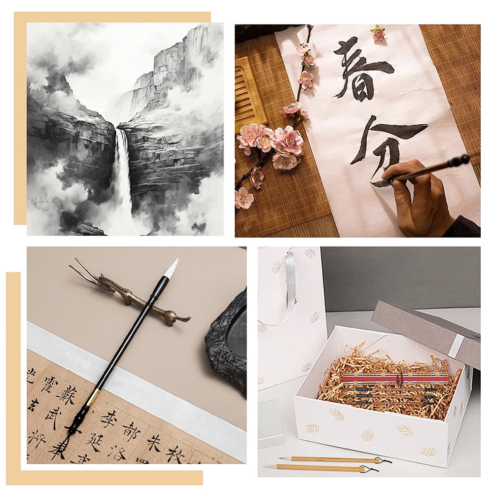 30 Pcs Chinese Calligraphy Brush Set Writing Painting Watercolor Ink Brushes with Roll up Bamboo Brush Holder Japanese Sumi Painting Brush Pens DIY