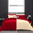 thumbnail image 2 of DNG Creations 1 Piece Solid Reversible Diamond Pattern Comforter 550 GSM All Season 800 TC, 100% Egyptian Cotton - Twin/ Twin XL - Size ( Ivory/Red Colour ), 2 of 7