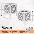 thumbnail image 4 of Autumn Alley Farmhouse Planter Set – Wooden White Indoor Pots for Plants - Galvanized Planters, 4 of 8