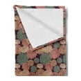 thumbnail image 2 of Floral Soft Flannel Fleece Throw Blanket, Digitally Generated Graphics of Flowers, Cozy Plush for Indoor and Outdoor Use, 60" x 80", Maroon Multicolor, by Ambesonne, 2 of 5
