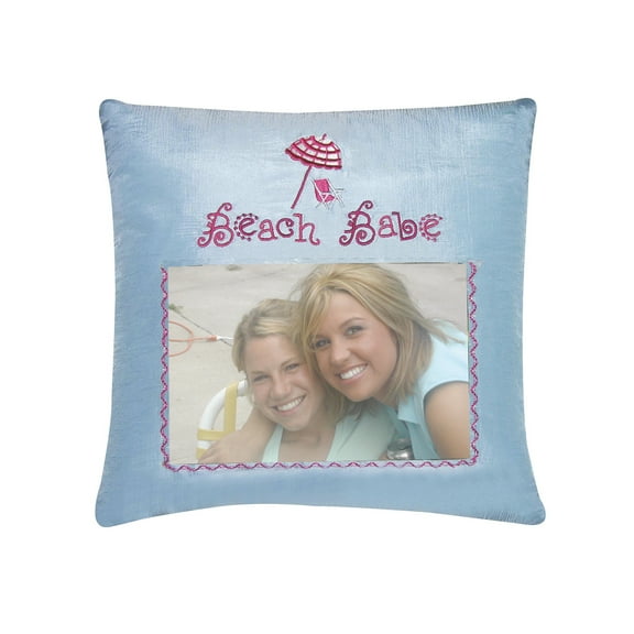 Beach Babe Picture Mini Accent Pillow, 10" x 10"