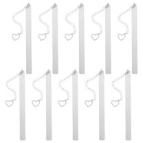Worgeous 10pcs Heart-Shaped Stainless Steel Blank Bookmark Book Marker For Women And Men Bookmarks For Students Cute Chain Bookmarks For Kids