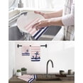 thumbnail image 5 of Anchor Pink Kitchen Dish Towels for Drying Dishes Set of 3, Modern Navy Blue White Striped Nautical Waffle Weave Microfiber Hand Tea Bathroom Towels Quick Dry & Absorbent Towel 12x12, 5 of 7