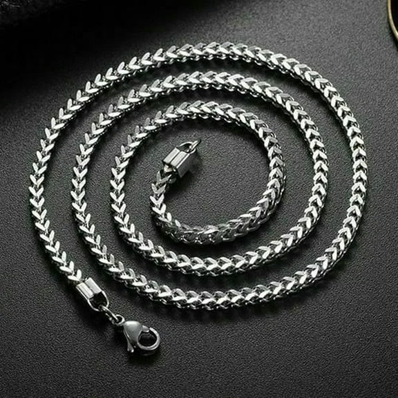 18"-30" Mens Stainless Steel 6mm Franco Box Curb Link Chain Male Necklace