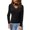 Black, variant on Vedolay Womens Sweaters Women's Casual Turtleneck Long Sleeve Striped Side Slit Pullover Sweater,Black XL