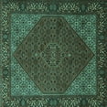 thumbnail image 1 of Ahgly Company Indoor Square Persian Turquoise Blue Traditional Area Rugs, 7' Square, 1 of 4
