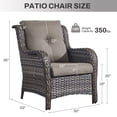 thumbnail image 4 of Bellefurn Patio Wicker Chairs Set of 2,High Back Outdoor Rattan Patio Chairs Outdoor Conversation Set for Garden Backyard Proch Deck, 4 of 8