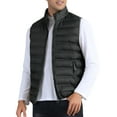 thumbnail image 4 of INSPIRE CHIC Padded Vest for Men's Stand Collar Outwear Winter Packable Zip Up Sleeveless Jacket S Black, 4 of 6