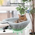 thumbnail image 3 of Semi-Circular Folding Cat Bed with Sunken Design and Soft Faux Fur Material, Space-Saving Desk Bed for Cats Up to 40 Pounds, 3 of 8