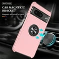 thumbnail image 2 of for Google Pixel 7 Case, 360° Rotatable Ring Holder Kickstand Dual Layer Military-Grade Drop Tested Protection Support Car Holder Mount Magnetic Absorbing Bumper Phone Case, Rosegold, 2 of 7