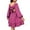 Hot Pink, variant on YunPes Summer Girls Retro Solid Color Bubble Long Sleeve Backless Waist Holiday Style Girl Dress